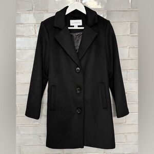 🌹 Liz Claiborne Ladies’ Black Wool Pea Coat - Size Petite Medium 🌹